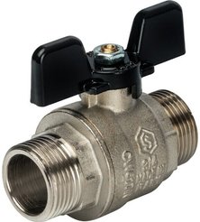Кран шаровой полнопроходной,НР/НР,ручка бабочка 3/4" Stout