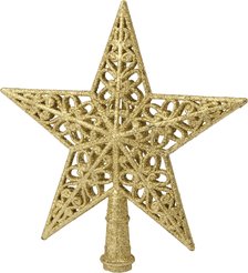 Верхушка елочная Звезда 21х19,5см золото/глиттер, SYSDX-3524094