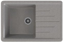 Мойка для кухни врезная Mixline ML-GMS07 75х49,5см глубина чаши 19см, мрамор, серый