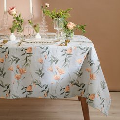 Скатерть прямоугольная Этель Yellow poppies 149х220см голубой, хлопок