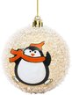 Шар с узором Пингвин 8см, заснеженный, золото, SYQC2-0125105 Шар с узором Пингвин 8см, заснеженный, золото, SYQC2-0125105