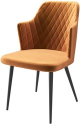 Стул кухонный Mamadoma Freddy-R1 d16 46х44х86см велюр/металл, оранжевый/черный, поворотный