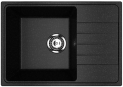 Мойка для кухни врезная Mixline ML-GMU06 Ультра 60х42см глубина чаши 19см, мрамор, черный