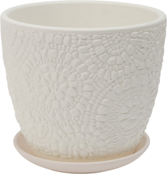 Горшок бетонный Камешки d21см h18см v4л, бутон, белый