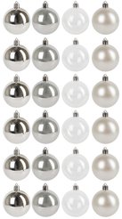 Набор шаров 24шт 6см жемчужный+серебро SYQA-012245