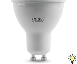 Лампа светодиодная Gauss Elementary 9Вт GU10 3000К свет теплый