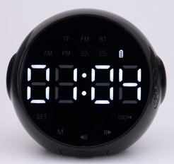 Будильник электронный настольный: колонка, bluetooth, tf-карта, 8х8,5см, арт.7550905
