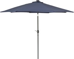 Зонт садовый Камерун d2,7м, стойка d38мм, 8 ребер, с LED-подсветкой, сталь/полиэстер 180г, синий,без подставки