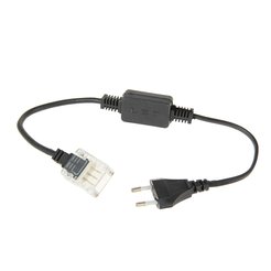 Шнур сет.д/дюралайта LED3F W 11х18мм220Vblack квадр.трехжил.