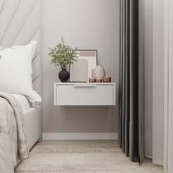 Консоль подвесная с ящиком Аэро-11 45х17х34см ЛДСП Белый