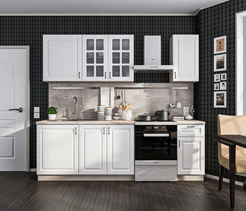 Гарнитур кухонный Регина24 Белоснежный 1,8м (столешница+мойка, посудосушитель)