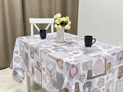 Клеенка Полли Это любовь 140см бежевый, ПВХ