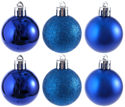 Набор шаров 6шт 4см, синий (глянец: 2шт, матовые: 2шт, глиттер: 2шт), SYQA-0123121-4