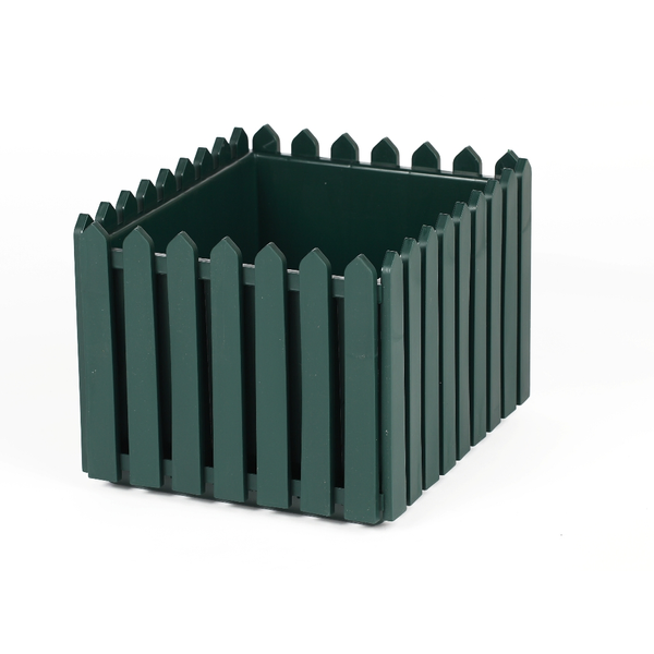 Кашпо Лардо квадратное 43х35,7х30см пластик темно-зеленое