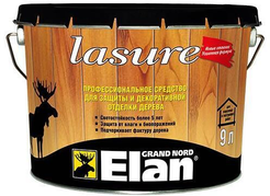 Антисептик декоративный для дерева Lasure Elan бесцветный (9л)