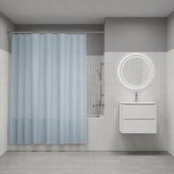 Штора для ванной IDDIS 200x180см BS06P18i11 Полиэстер, голубой