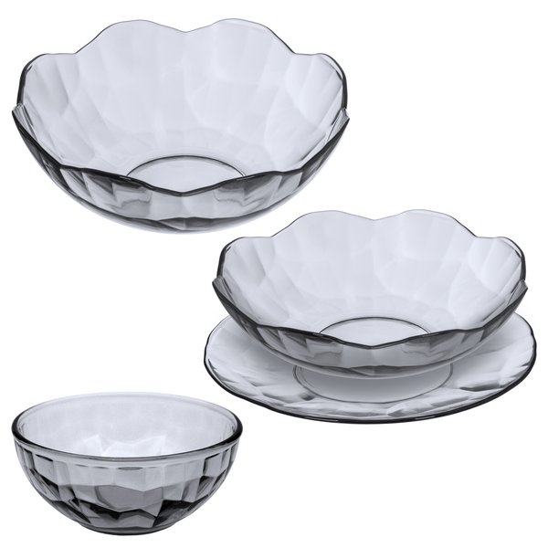 Набор Black Diamond 14предм., тарелки глубокие, тарелки обеденные, салатники, стекло
