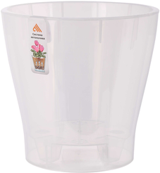 Кашпо пластиковое Лея д/орхидей d19,5см h19см v3,6л, прозрачный, с вкладкой