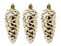 Набор украшений Шишки 3шт 11,7х4,5см золото SYQC-012143