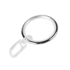 Кольца D25 бесшумное с крючком Хром (уп 10шт)