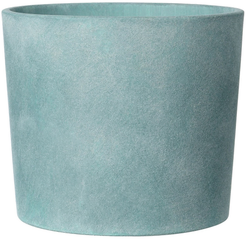 Кашпо бетонное Замша d14см h13см v1,4л, кедр, бирюза