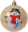 Шар с узором Снеговик 8см, заснеженный, золото, SYQC2-0125100
