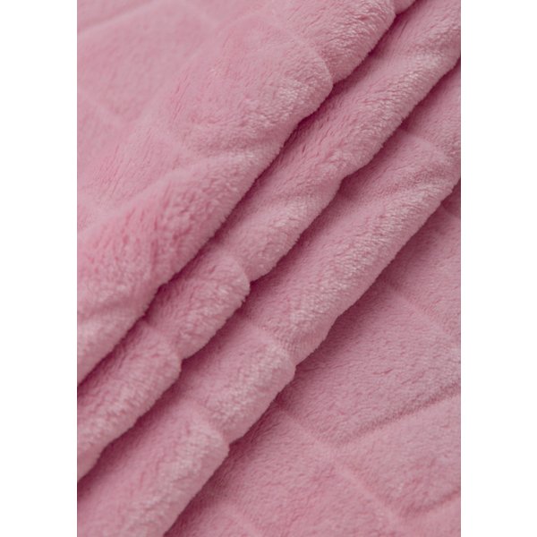 Плед фланель стриженый Плетенка 150Х200 розовый
