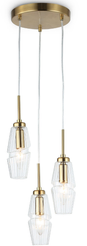Светильник подвесной LH55210/3 BS/CL латунь/прозрачный E14х3 max 40W D240х470мм