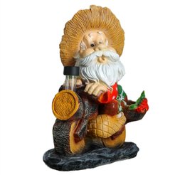 Фигура садовая Лесовик на велосипеде с фонариком 50см