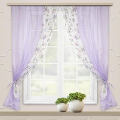 Комплект штор для кухни Арина 240х155см сирень