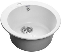 Мойка для кухни врезная GranFest GF-R480 D=48см глубина чаши 19см, мрамор, иней