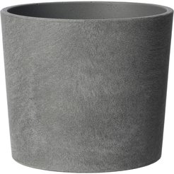 Кашпо бетонное Замша d18см h16см v2,7л, кедр, серый