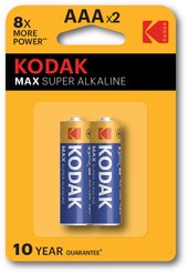 Батарейка алкалиновая Kodak LR03-2BL MAX SUPER 2шт
