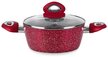 Кастрюля MoulinVilla Raspberry 2,2л стекл.крышка, антипригар., кован.алюм., индукция