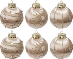 Набор шаров 6шт 8см шампань, шелк EUSYQB-0125043