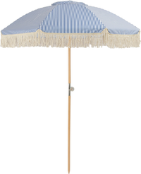 Зонт пляжный Beach Club d1,8м h2,0м стойка d32мм, с бахромой, древесина бука/полиэстер 160г, серый, UH22910