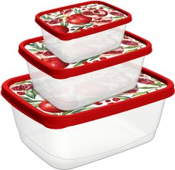 Набор контейнеров д/продуктов Homver 3шт 500мл/850мл/1,5л полипропилен