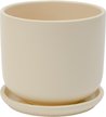 Горшок керамический Экрю d12см h10,5см v0,8л, цилиндр, бежевый