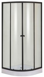 Уголок душевой BOND B01-100-88/G (98х98х185см) матовый черный