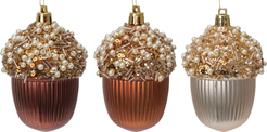 Набор украшений Желуди 3шт 6см, кофе+шампань, SYQD1-0125231