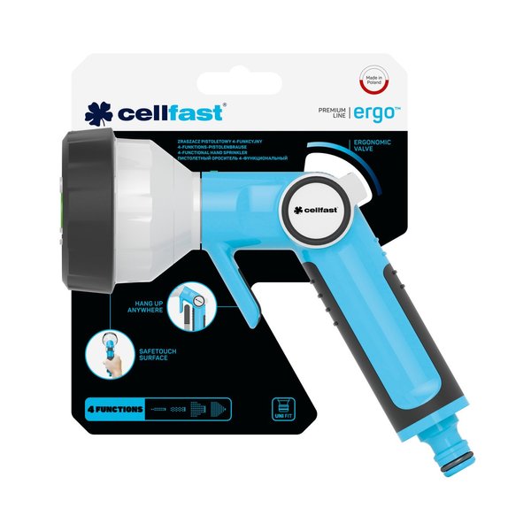 Пистолет-наконечник 4-функциональный Cellfast ERGO для полива