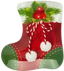 Блюдо-валенок сервировочное Lefard Рождественская сказка 20х18см стекло