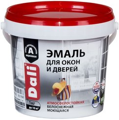 Эмаль для окон и дверей акриловая DALI полуматовая белая (1кг)