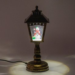 Сувенир светодиодный музыкальный Уличный фонарь 8х8х21,5см, USB-кабель, работает от батареек: ААх3