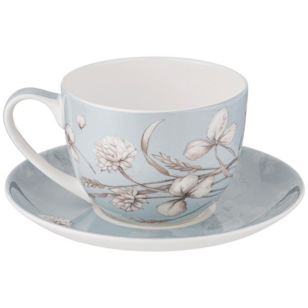 Пара чайная Lefard White flower 330мл фарфор, голубой