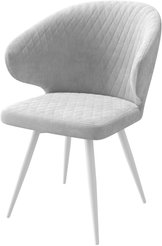 Стул кухонный Mamadoma Rob-R1 b20 47х44х82см велюр/металл, белый/белый, поворотный