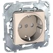 Розетка встраиваемая Schneider Electric UNICA с заземлением с з/ш цвет бежевый