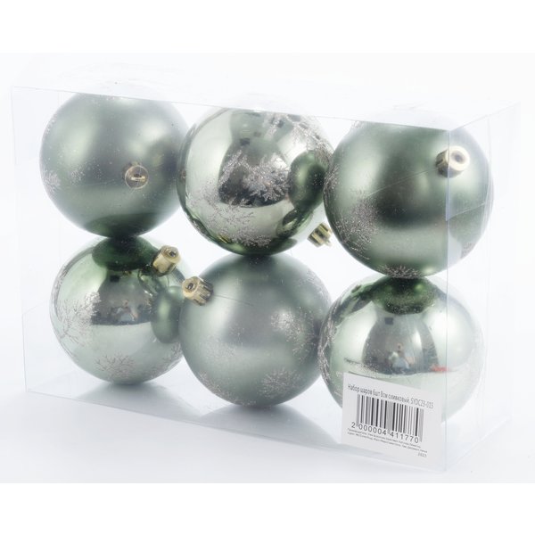 Набор шаров 6шт 8см оливковый, SYDC23-015