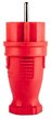 Вилка каучуковая с заземлением DYNEL IP44 красная