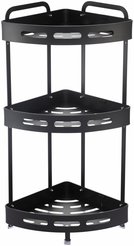 Полка угловая трехъярусная Zenfort TA-3542B3 64,5х21х6см черный матовый
